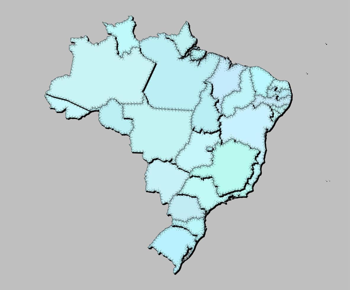 carte de Brésil avec États isolé vecteur
