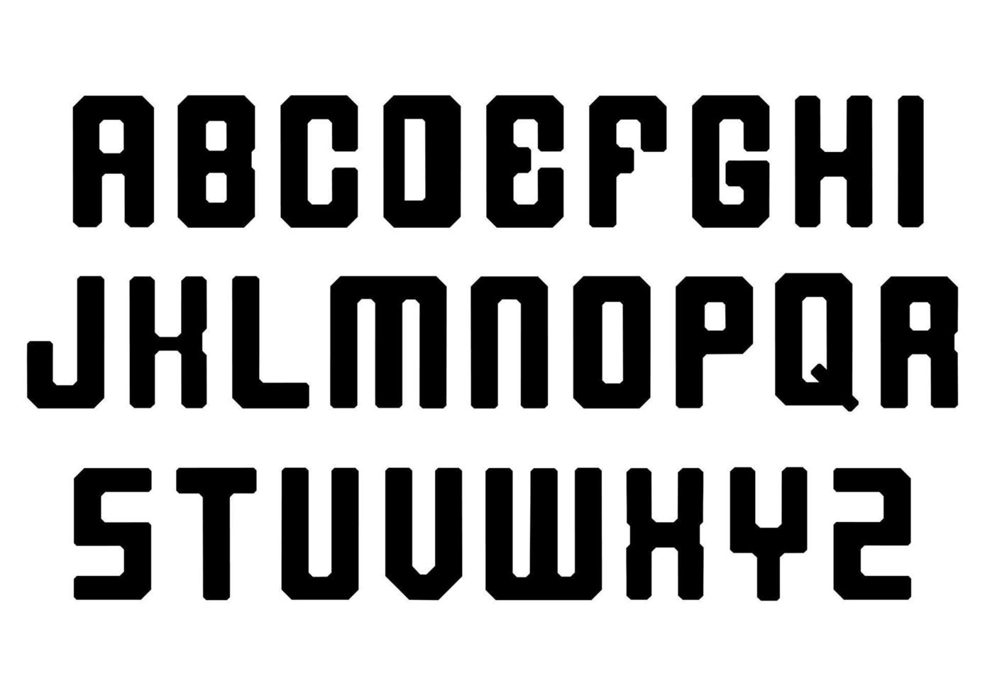 ensemble de alphabet des lettres dans noir style vecteur