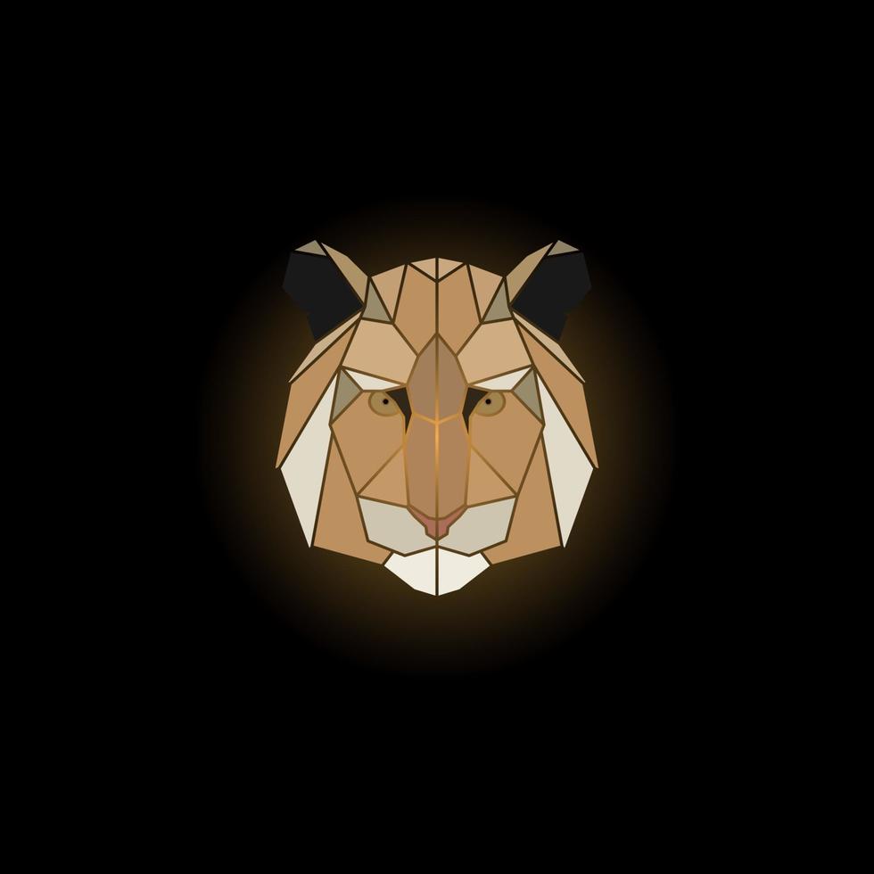 tête de tigre illustration animale vectorielle polygonale. vecteur