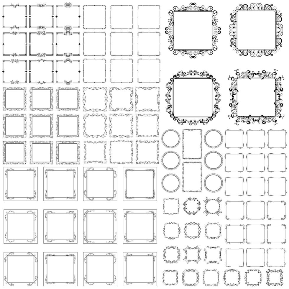 vecteur ensemble de paquet décoratif ancien Cadre