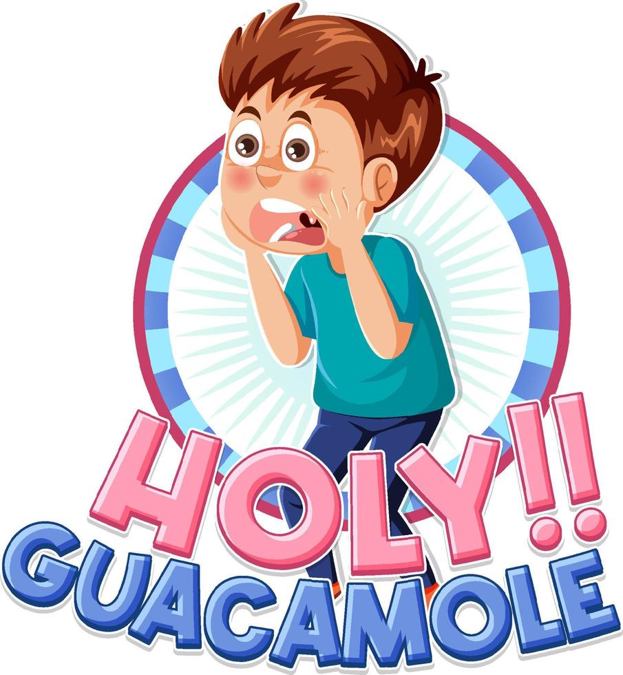 personnage de dessin animé mignon criant icône sainte guacamole vecteur