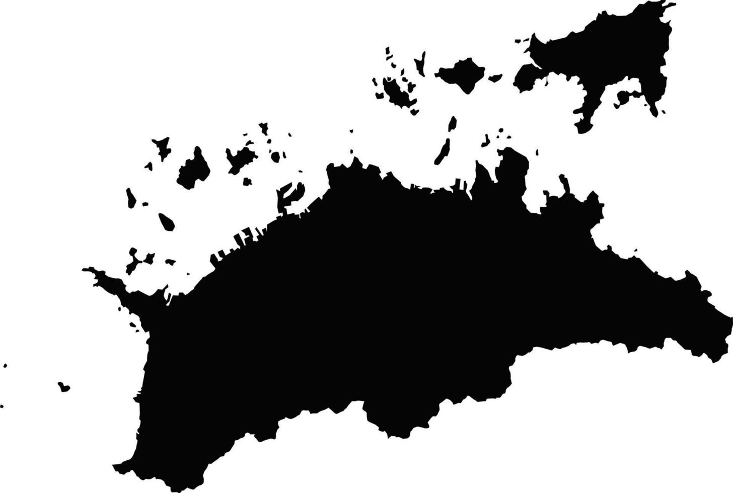 silhouette de la carte du pays du japon, carte de kagawa vecteur