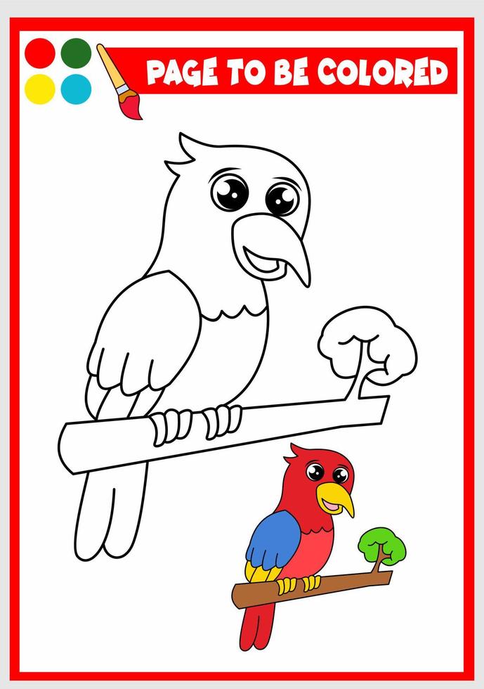 coloration livre pour enfants. oiseau vecteur