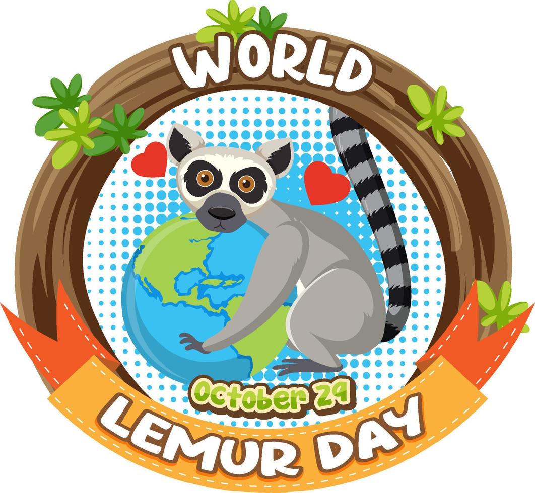 conception d'affiche de la journée mondiale des lémuriens vecteur