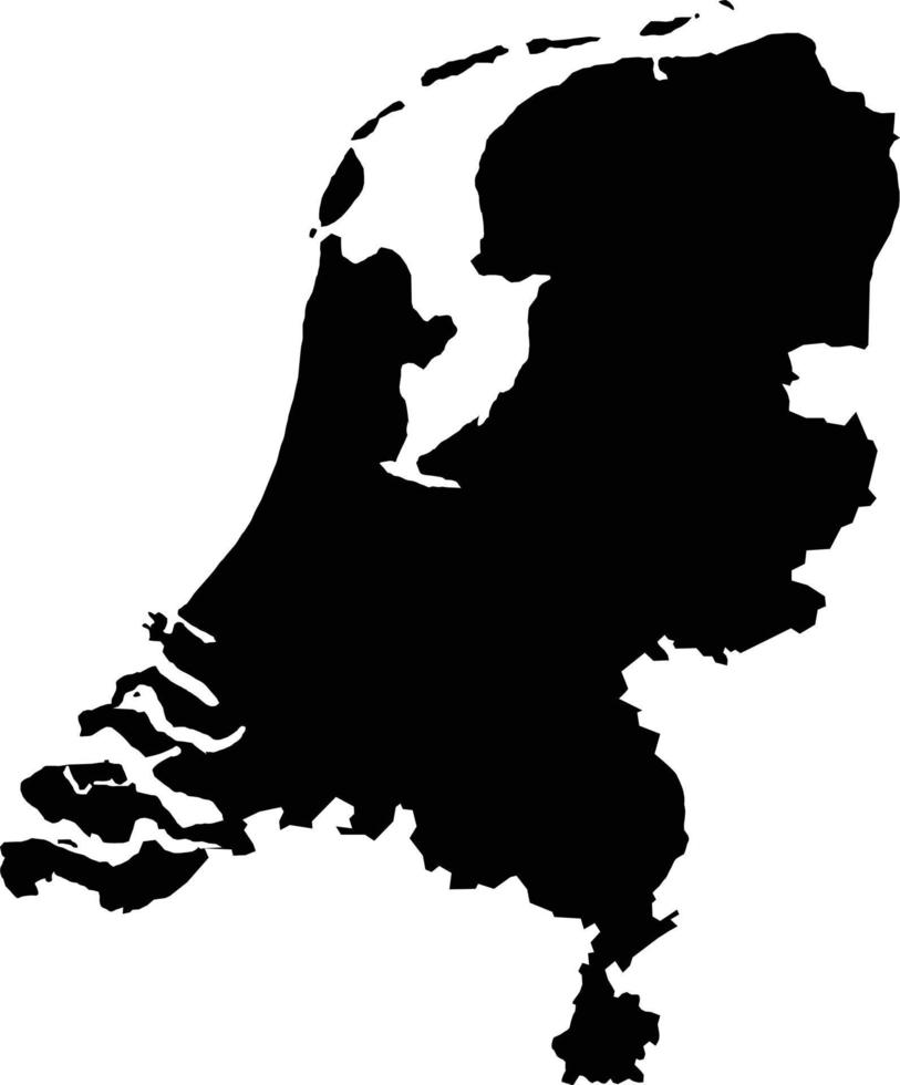 L'Europe  Pays-Bas carte vecteur map.hand tiré minimalisme style.