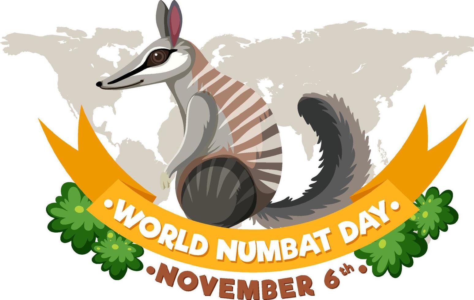 concept de logo de la journée mondiale du numbat vecteur