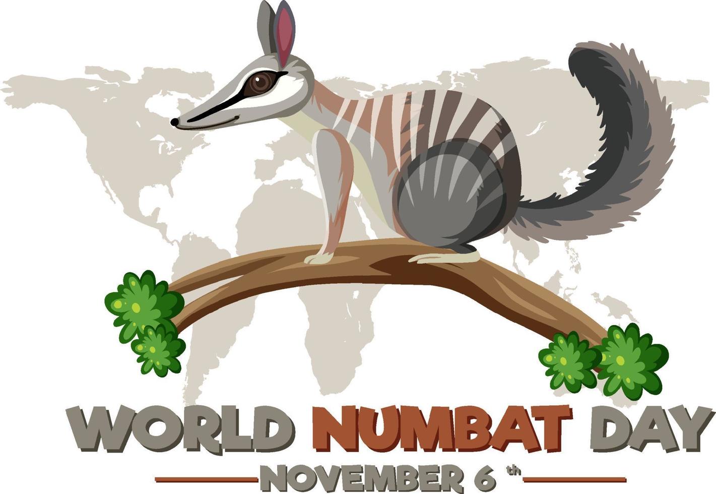 concept de logo de la journée mondiale du numbat vecteur