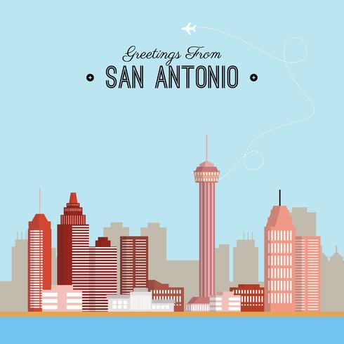 San Antonio Carte postale Illustration vecteur