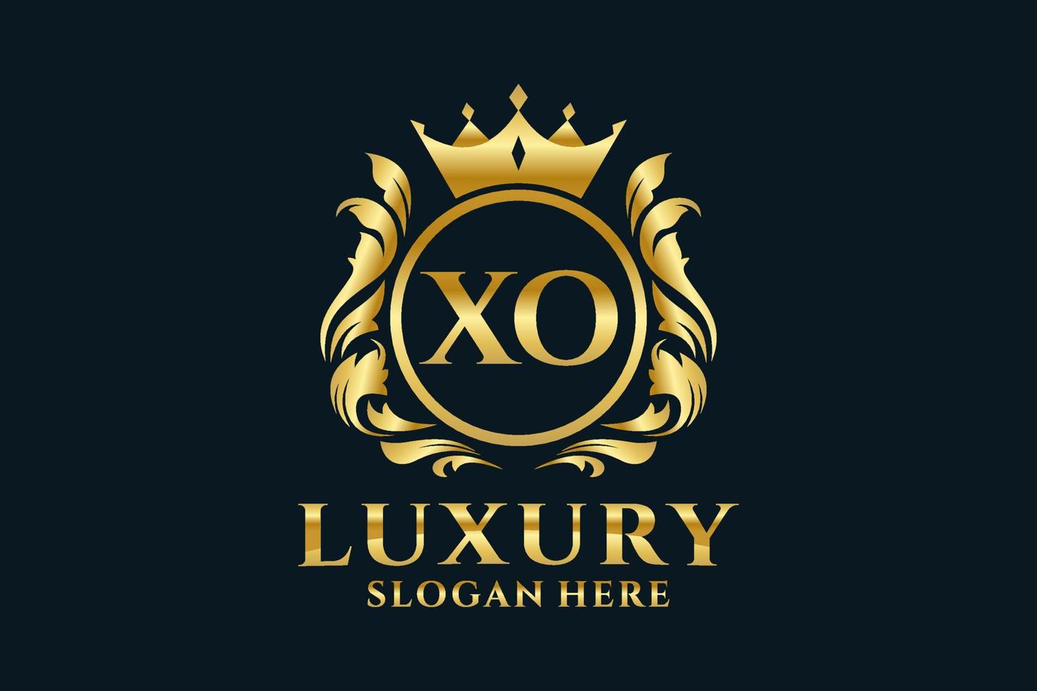 modèle initial de logo de luxe royal de lettre xo dans l'art vectoriel pour des projets de marque luxueux et d'autres illustrations vectorielles.