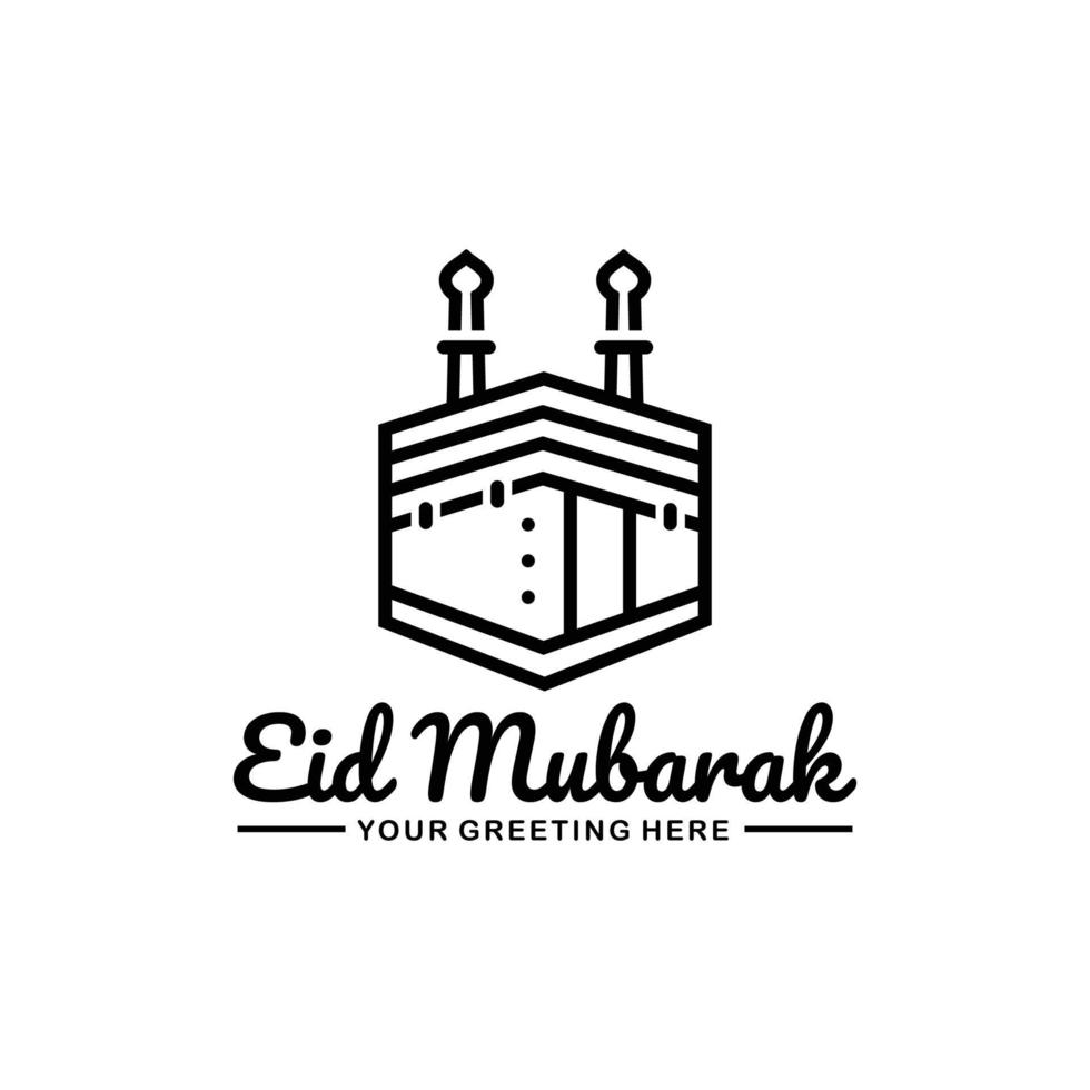 vecteur de conception de logo de contour eid mubarak