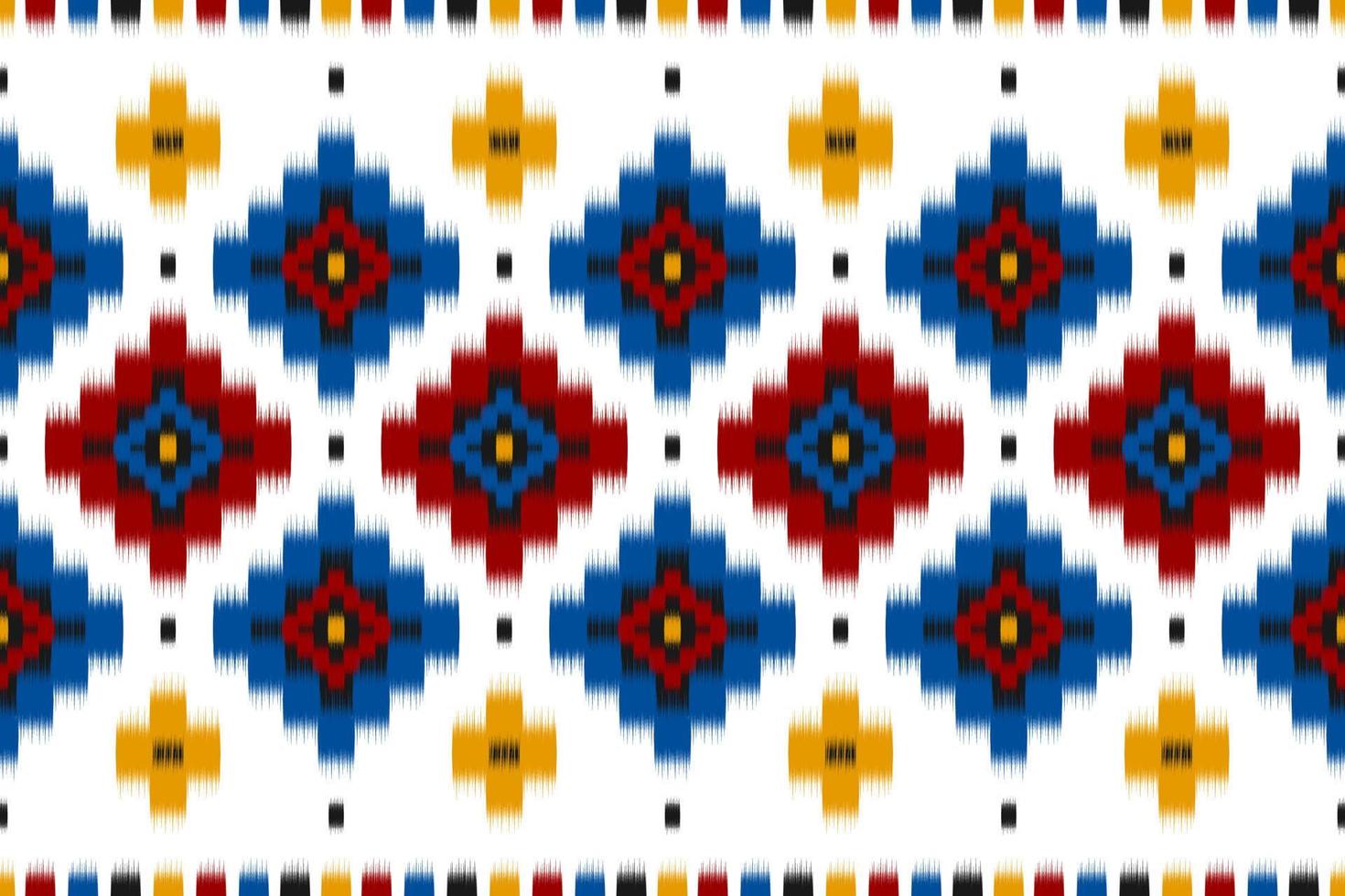 tapis ethnique motif ikat rouge. motif harmonieux d'ikat ethnique géométrique en tribal. façon mexicaine. vecteur