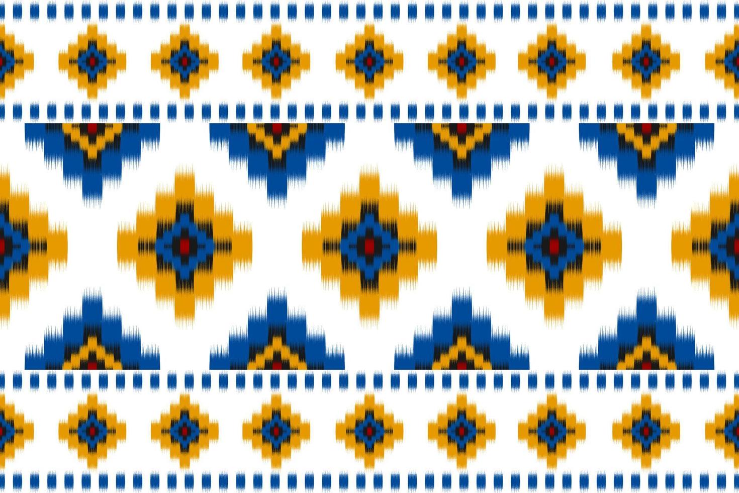 tapis ethnique motif ikat rouge. motif harmonieux d'ikat ethnique géométrique en tribal. façon mexicaine. vecteur