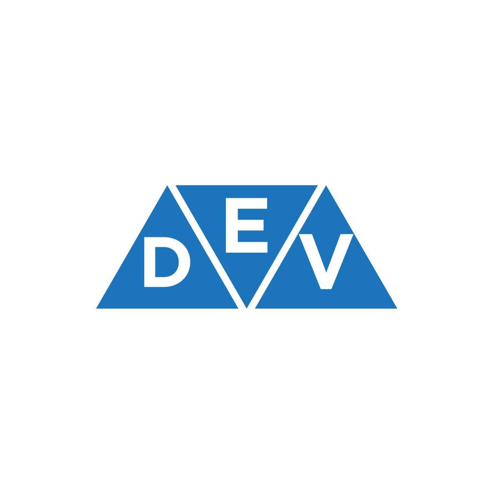 edv Triangle forme logo conception sur blanc Contexte. edv Créatif initiales lettre logo concept. vecteur