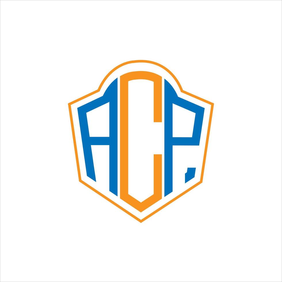 ACP abstrait monogramme bouclier logo conception sur blanc Contexte. ACP Créatif initiales lettre logo. vecteur