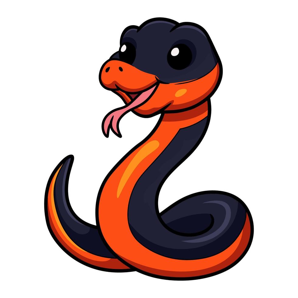 dessin animé mignon de serpent à collier vecteur