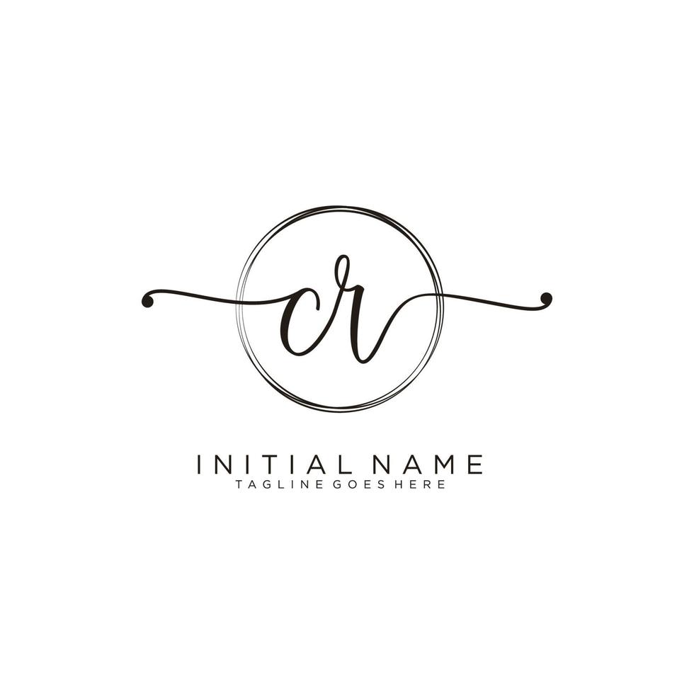 initiale cr féminin logo collections modèle. écriture logo de initiale signature, mariage, mode, bijoux, boutique, floral et botanique avec Créatif modèle pour tout entreprise ou entreprise. vecteur