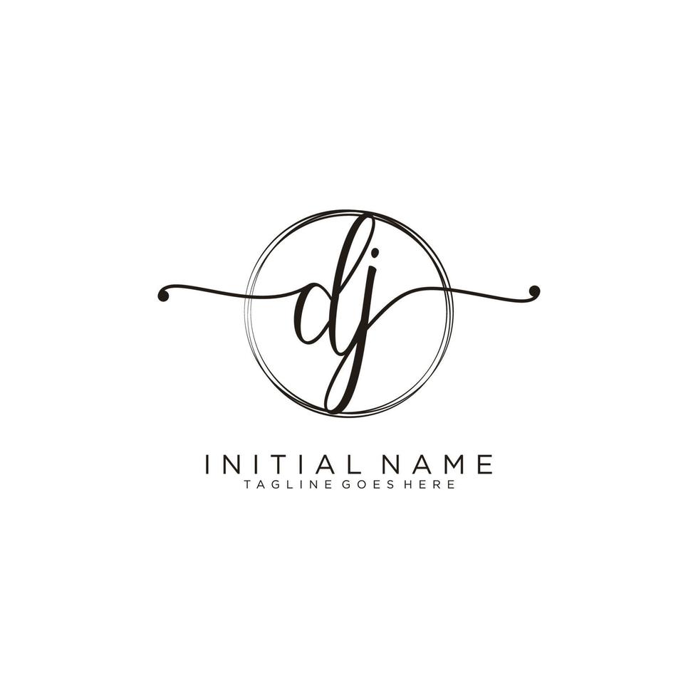 initiale dj féminin logo collections modèle. écriture logo de initiale signature, mariage, mode, bijoux, boutique, floral et botanique avec Créatif modèle pour tout entreprise ou entreprise. vecteur