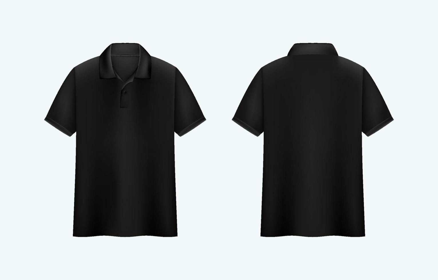 noir polo chemise réaliste moquer en haut vecteur