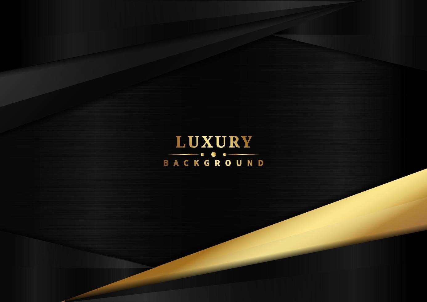 modèle abstrait triangle noir et doré qui se chevauchent sur le style de luxe de fond noir. vecteur