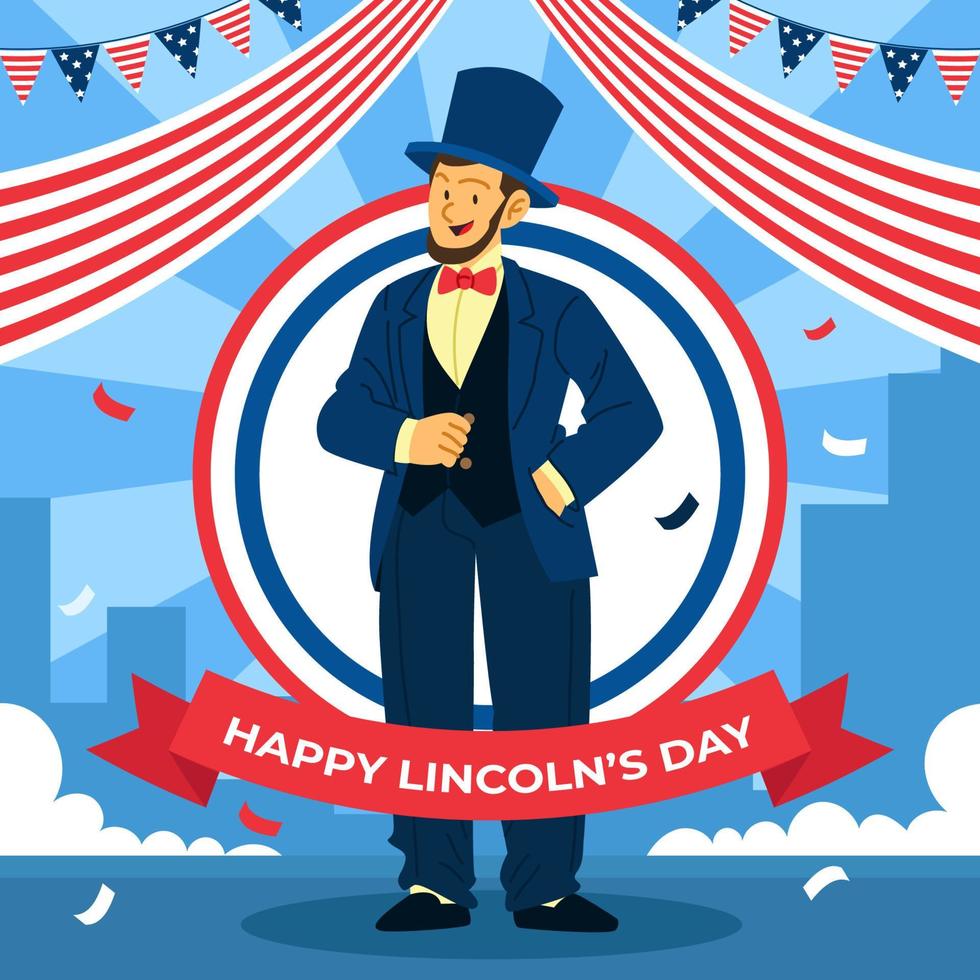 abraham Lincoln anniversaire concept vecteur