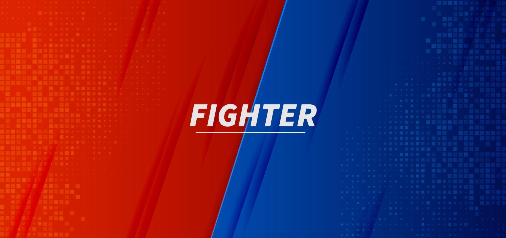 vs vs combat bataille conception d'écran de fond rouge et bleu. vecteur