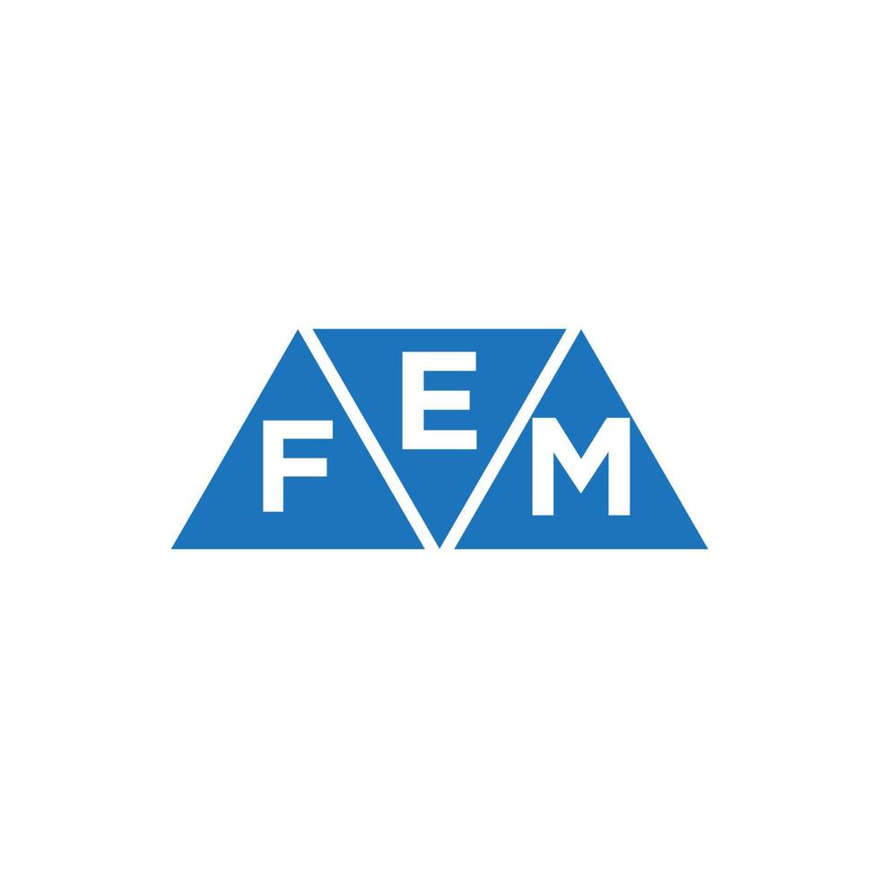 efm Triangle forme logo conception sur blanc Contexte. efm Créatif initiales lettre logo concept. vecteur