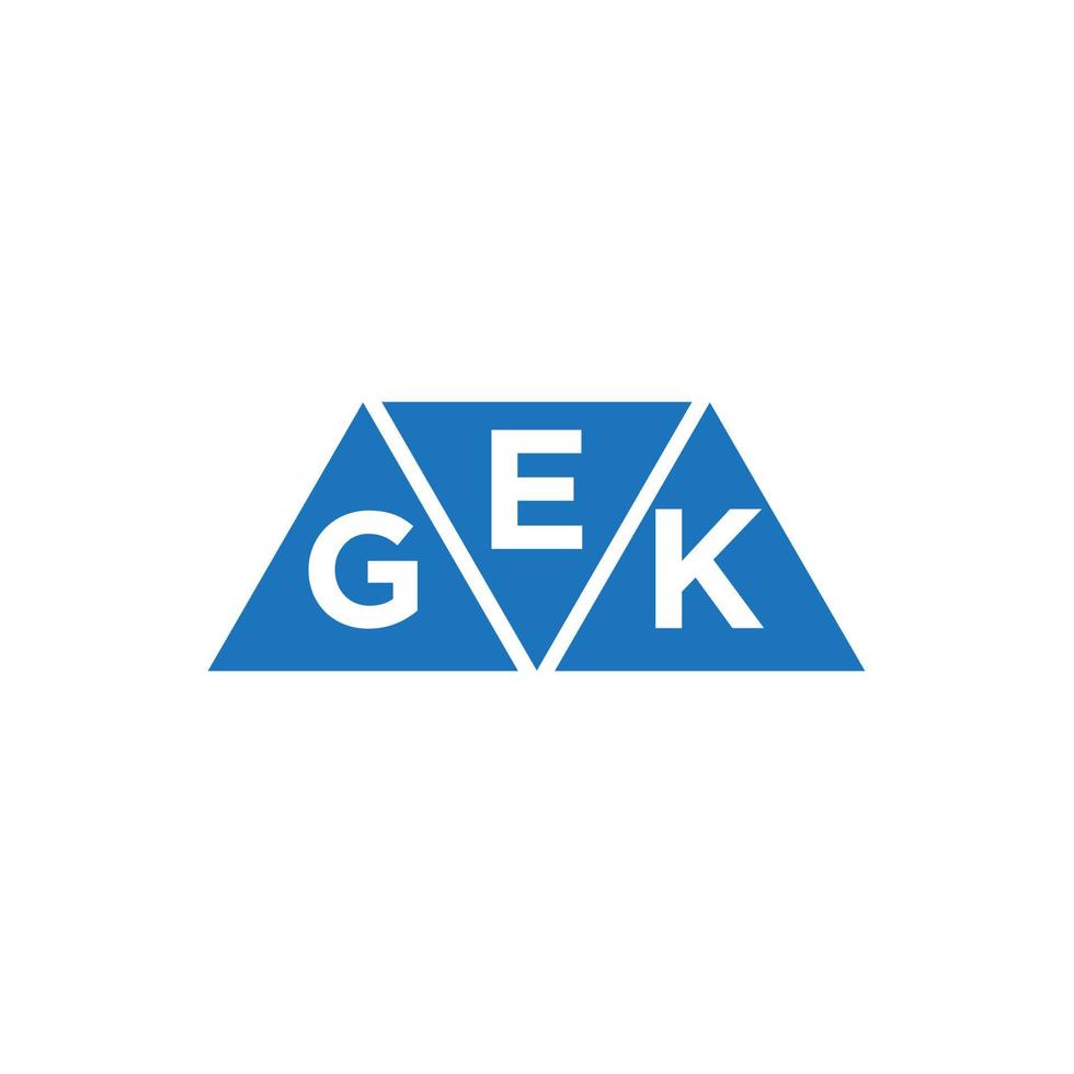 egk Triangle forme logo conception sur blanc Contexte. egk Créatif initiales lettre logo concept. vecteur