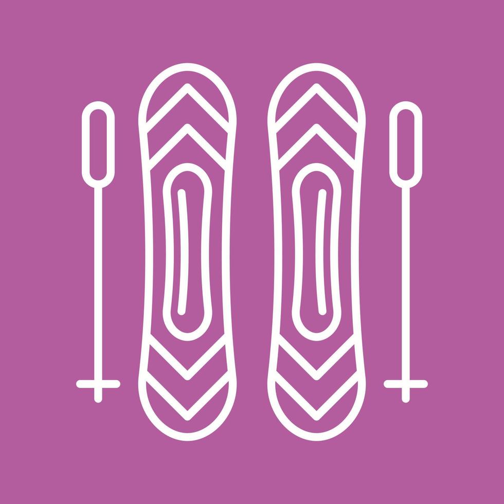 icône de vecteur de bâtons de ski