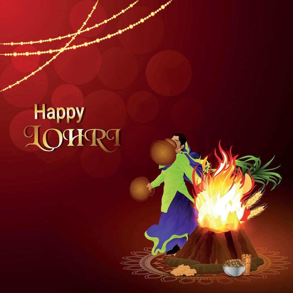 joyeux lohri, fond de célébration du festival sikh vecteur