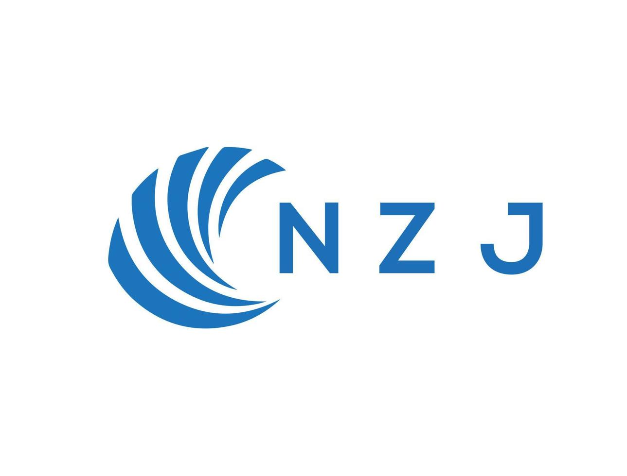 nzj lettre logo conception sur blanc Contexte. nzj Créatif cercle lettre logo concept. nzj lettre conception. vecteur