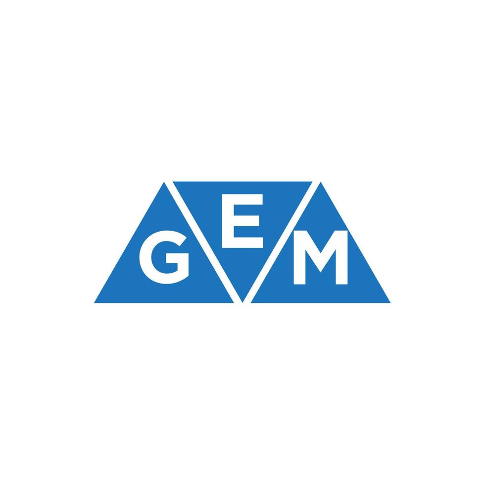 egm Triangle forme logo conception sur blanc Contexte. egm Créatif initiales lettre logo concept. vecteur