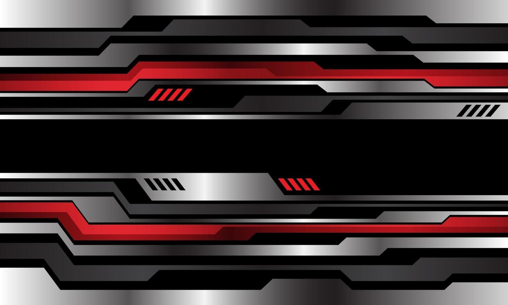 Abstrait motif cyber métallique rouge argenté sur illustration vectorielle de conception noire technologie moderne fond futuriste. vecteur
