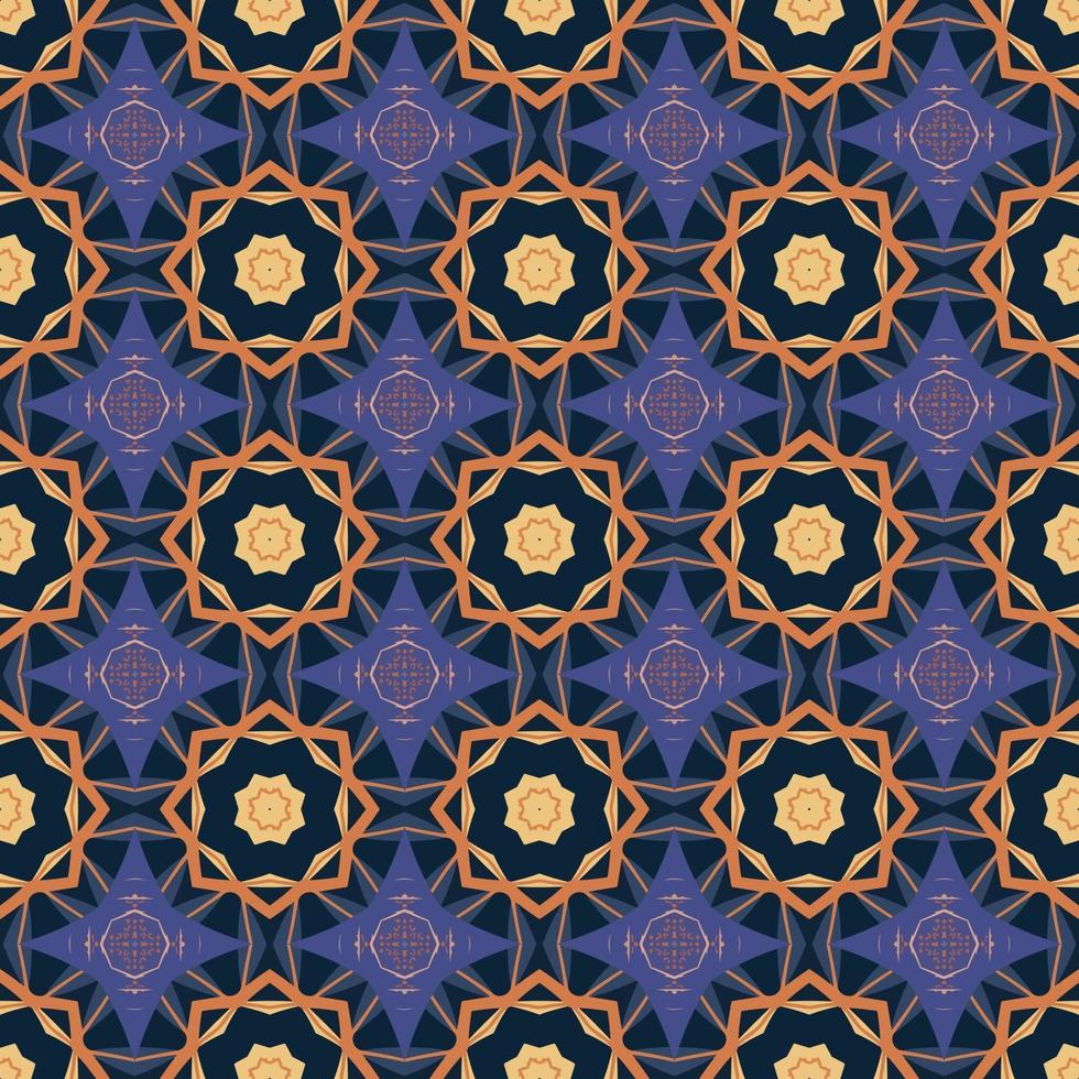 modèle sans couture avec illustration abstraite arabesque ornementale mandala. motif de carreaux classique décoratif. vecteur