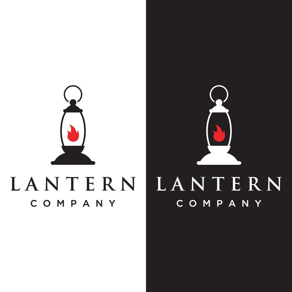 lanterne lampe logo modèle, rue lampe, millésime Feu lanterne.logo pour entreprise, restaurant. vecteur