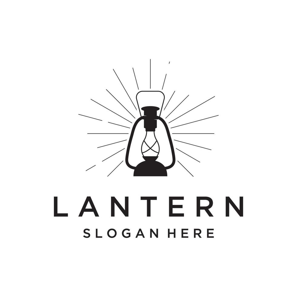 lanterne lampe logo modèle, rue lampe, millésime Feu lanterne.logo pour entreprise, restaurant. vecteur