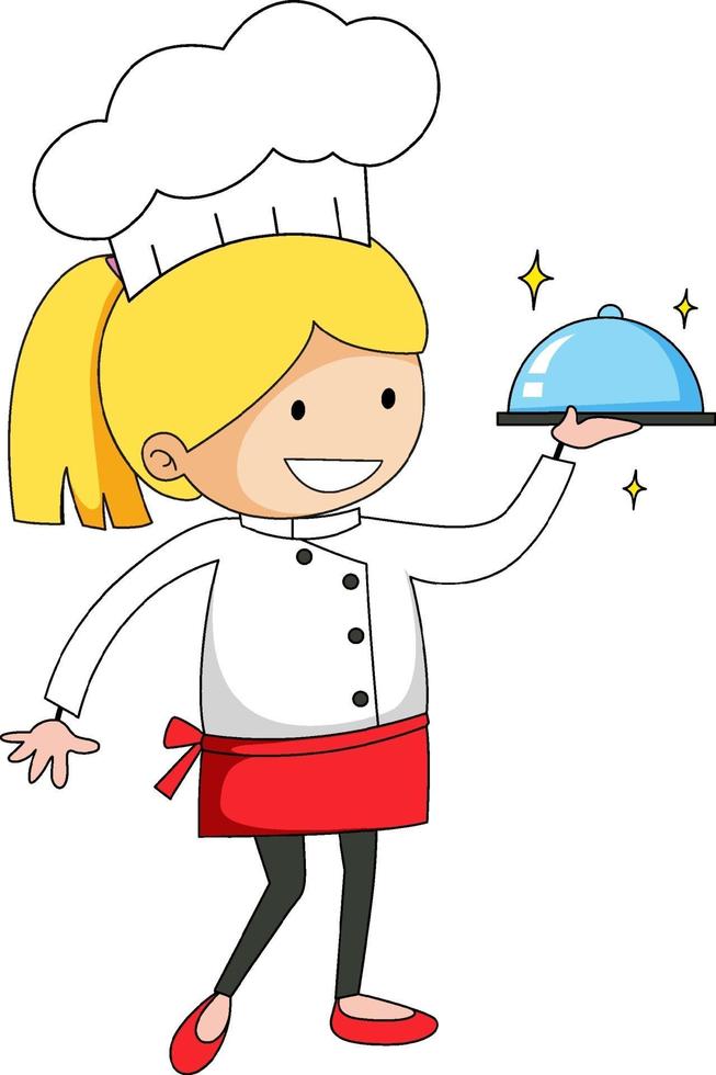 personnage de dessin animé de chef féminin vecteur