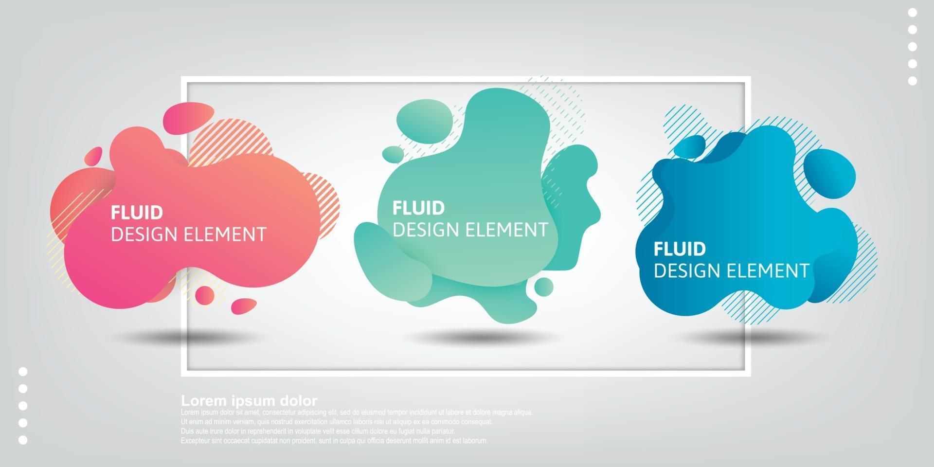 ensemble d'éléments graphiques modernes abstraits. formes et lignes colorées dynamiques. bannières abstraites dégradées avec des formes liquides fluides. vecteur