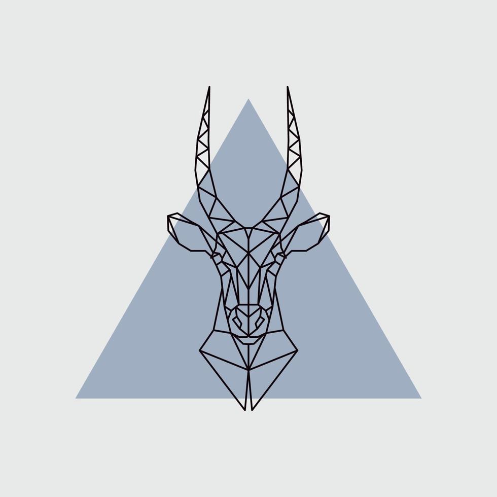 tête d'antilope dans un style polygonal. vecteur