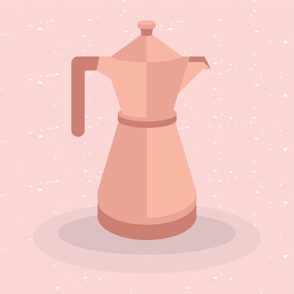 cafetière sur la conception de vecteur de fond rose