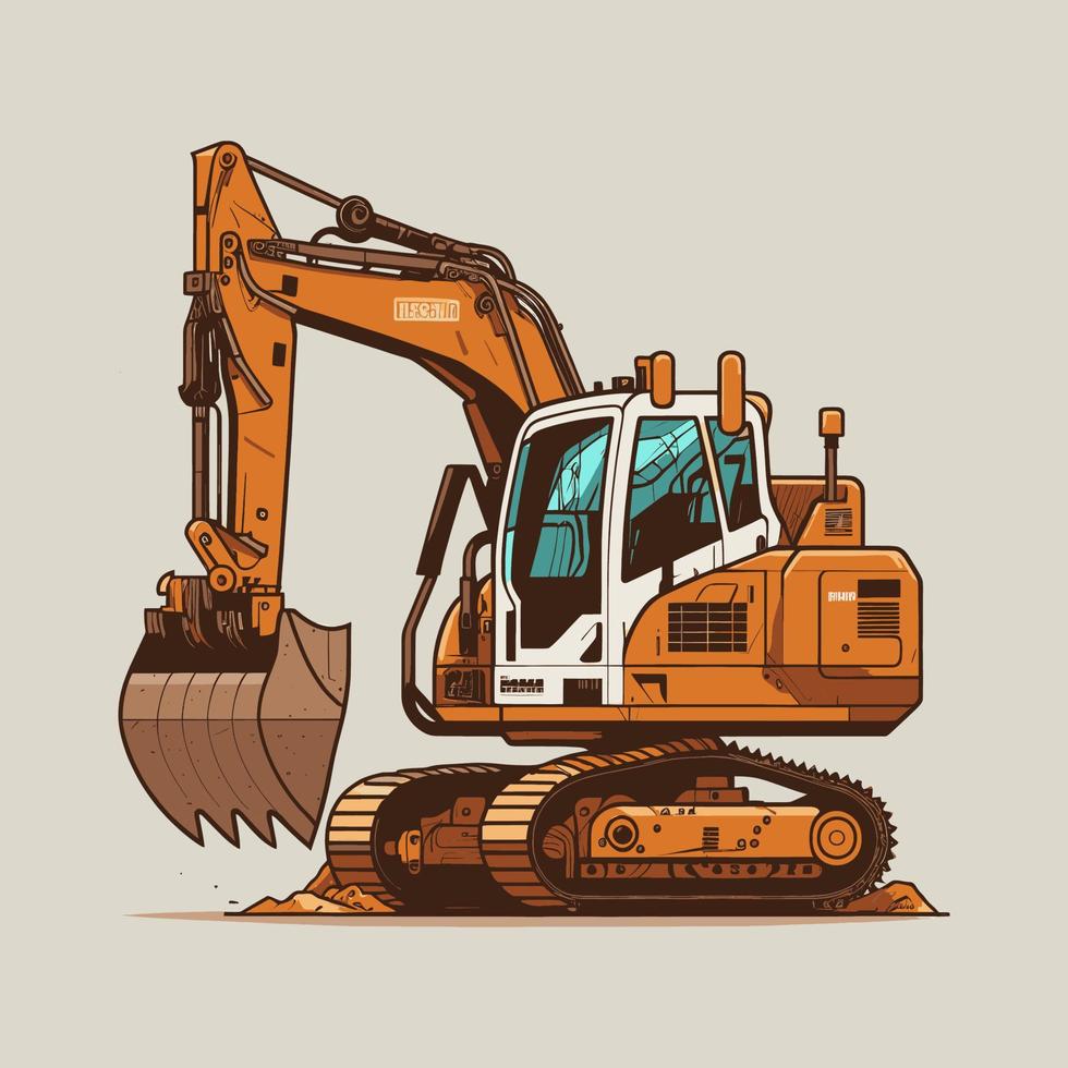 excavatrice construction machine, vecteur agrafe art