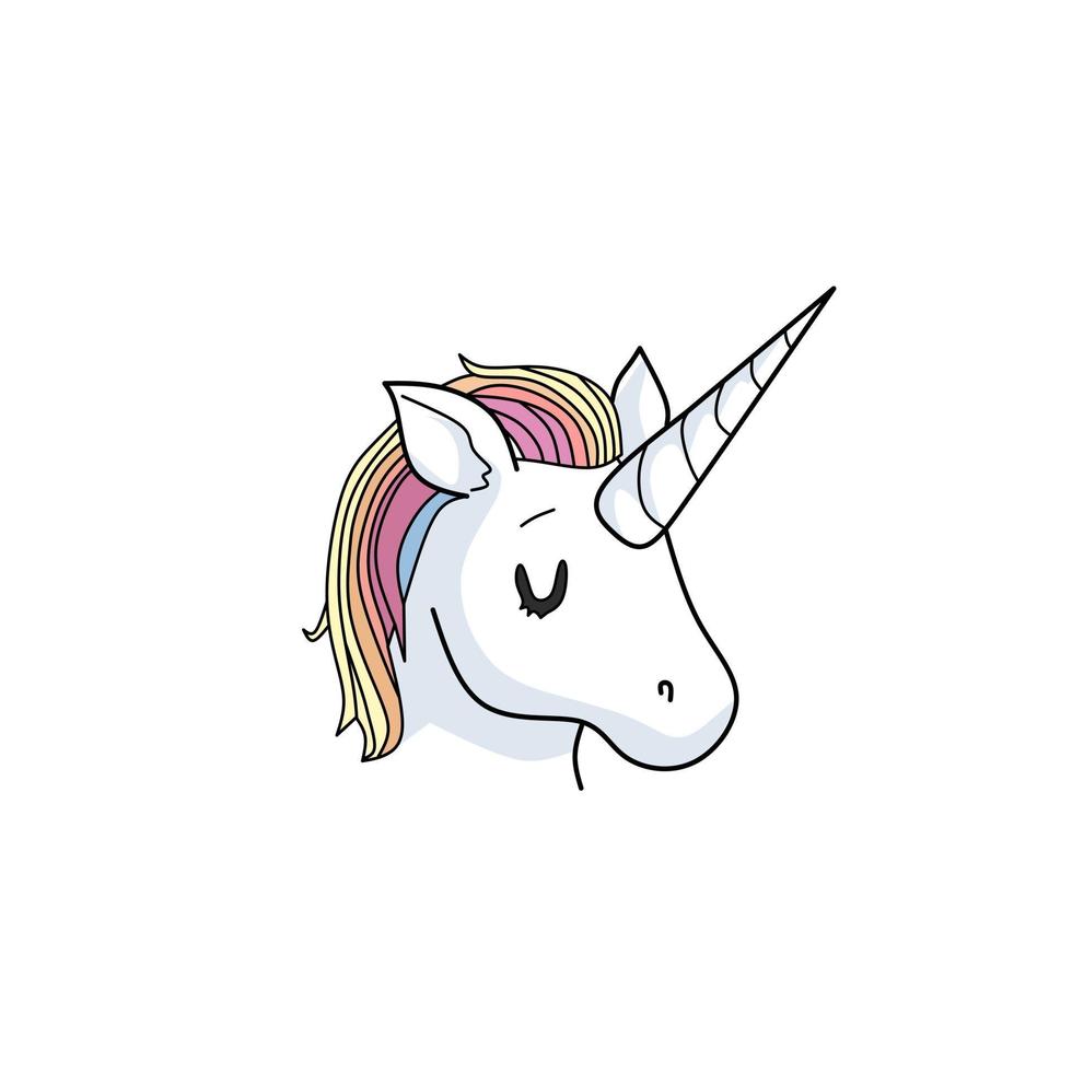 mascotte de licorne mignonne de vecteur