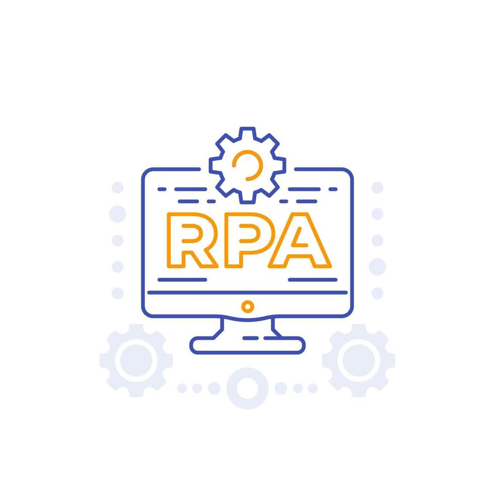 rpa, automatisation des processus robotiques, ligne icon.eps vecteur