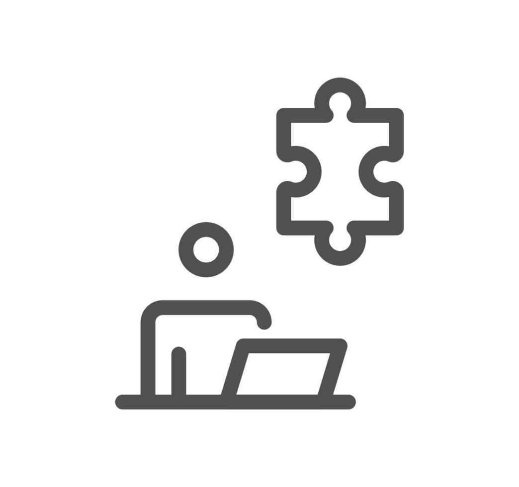 puzzle en relation icône contour et linéaire vecteur. vecteur