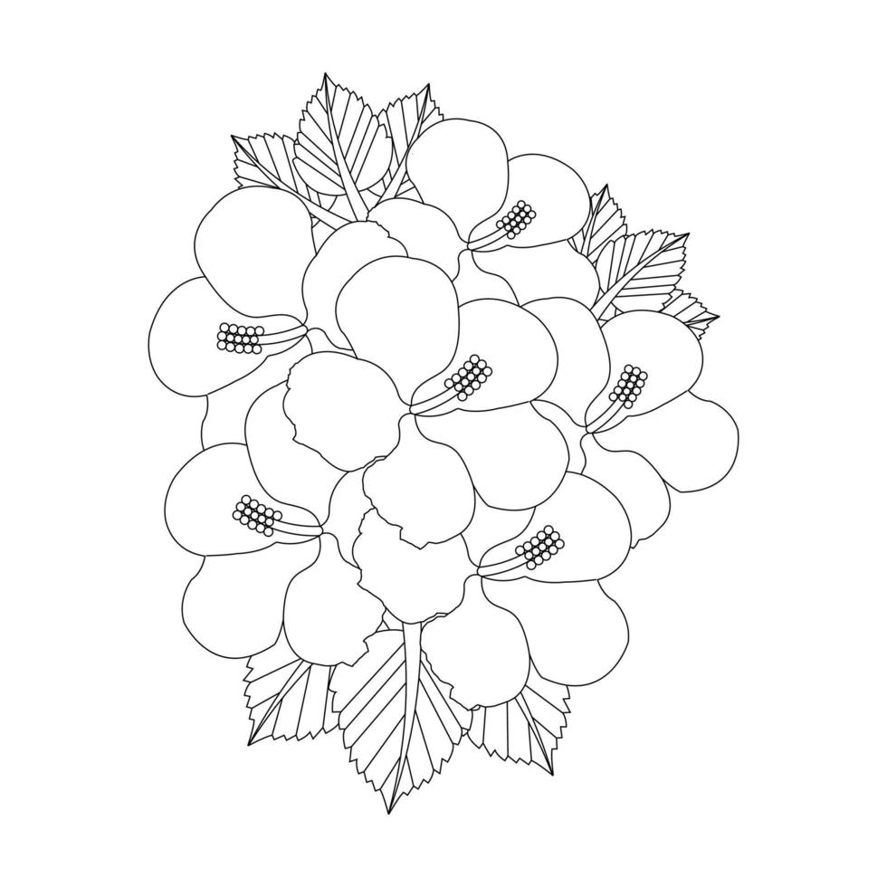 hibiscus fleur coloration page vecteur