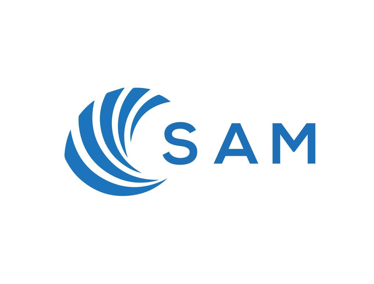sam lettre logo conception sur blanc Contexte. sam Créatif cercle lettre logo concept. sam lettre conception. vecteur