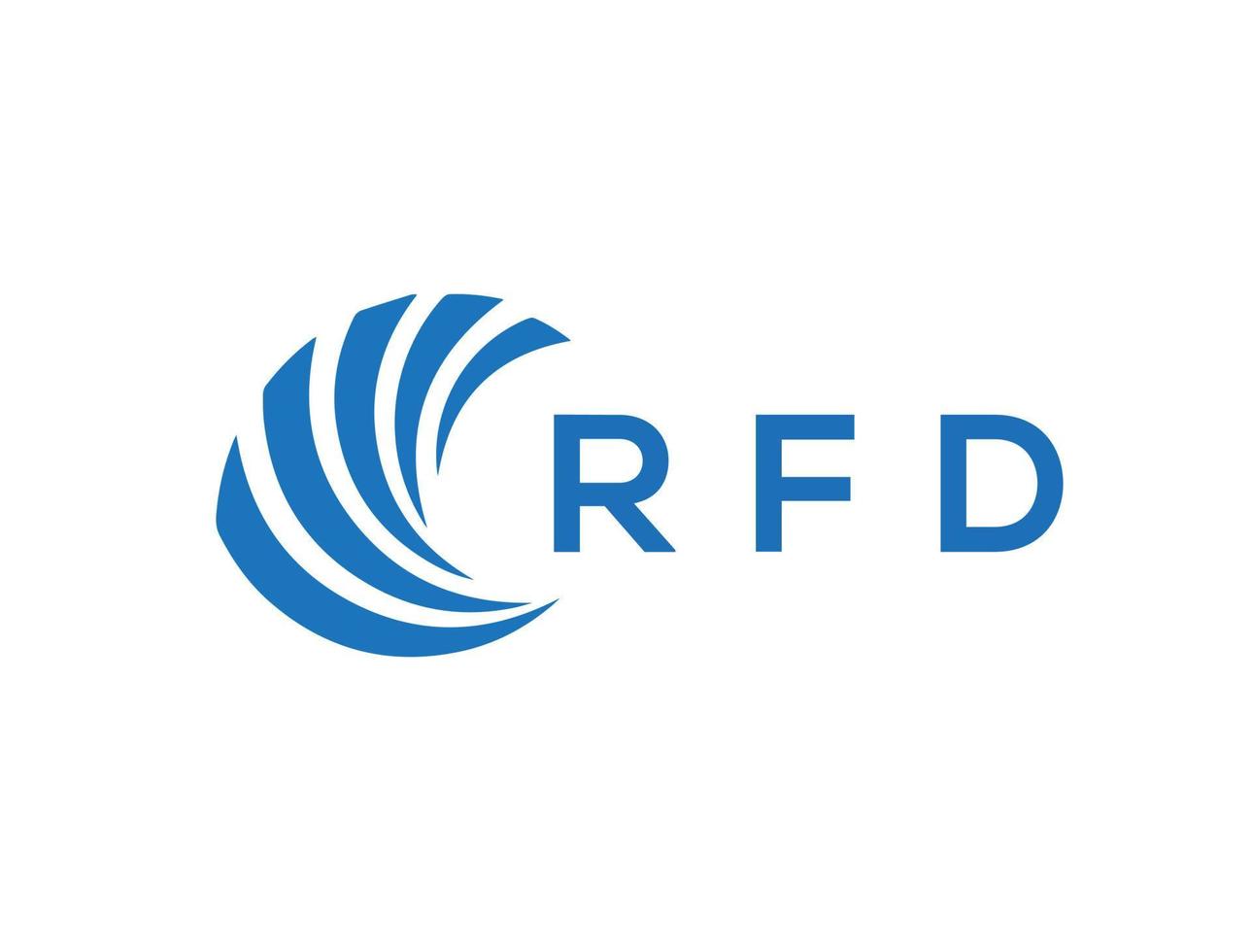 RFD lettre logo conception sur blanc Contexte. RFD Créatif cercle lettre logo concept. RFD lettre conception. vecteur