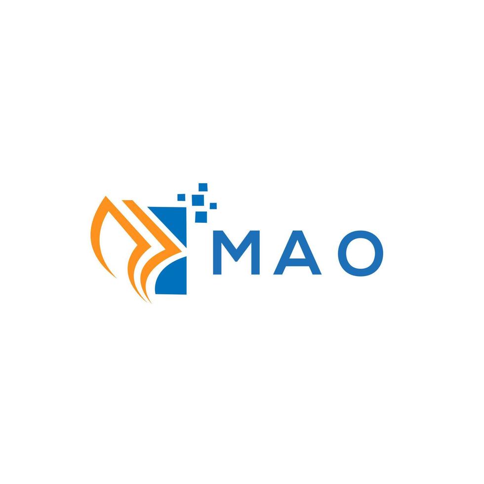 mao crédit réparation comptabilité logo conception sur blanc Contexte. mao Créatif initiales croissance graphique lettre logo concept. mao affaires la finance logo conception. vecteur