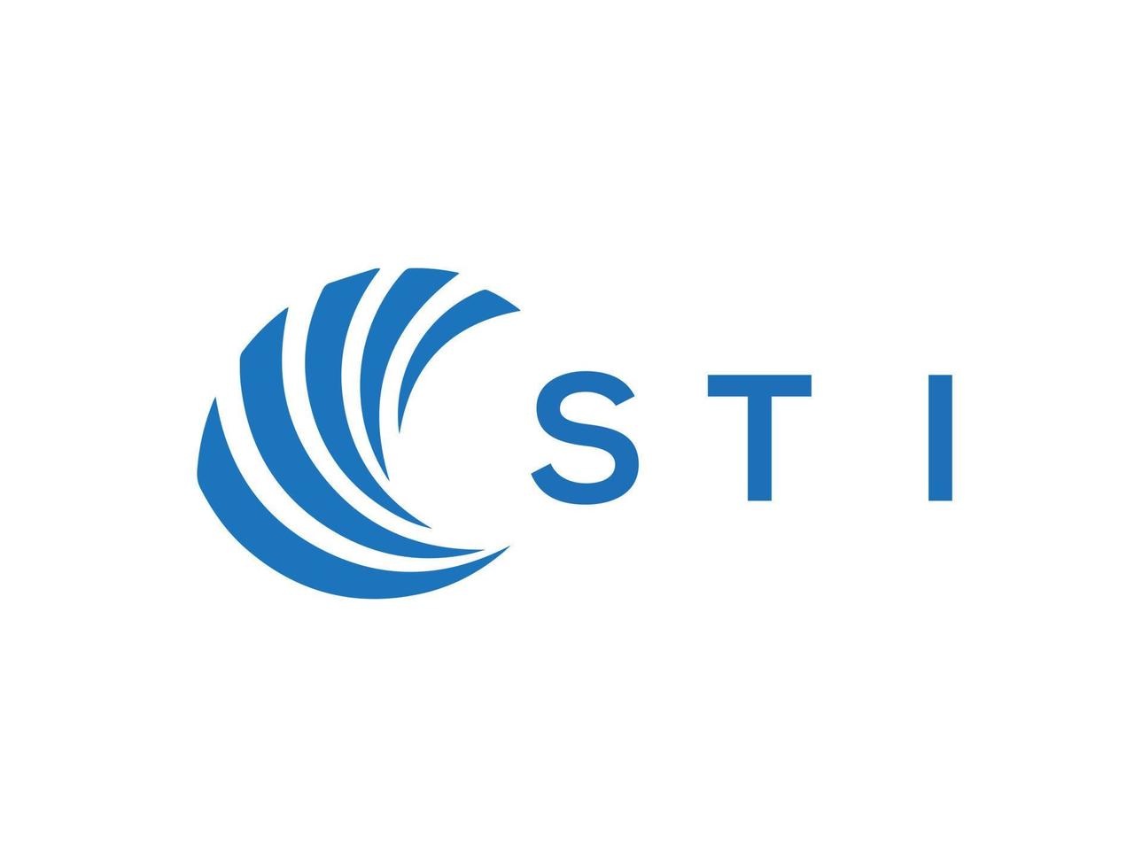 sti lettre logo conception sur blanc Contexte. sti Créatif cercle lettre logo concept. sti lettre conception. vecteur