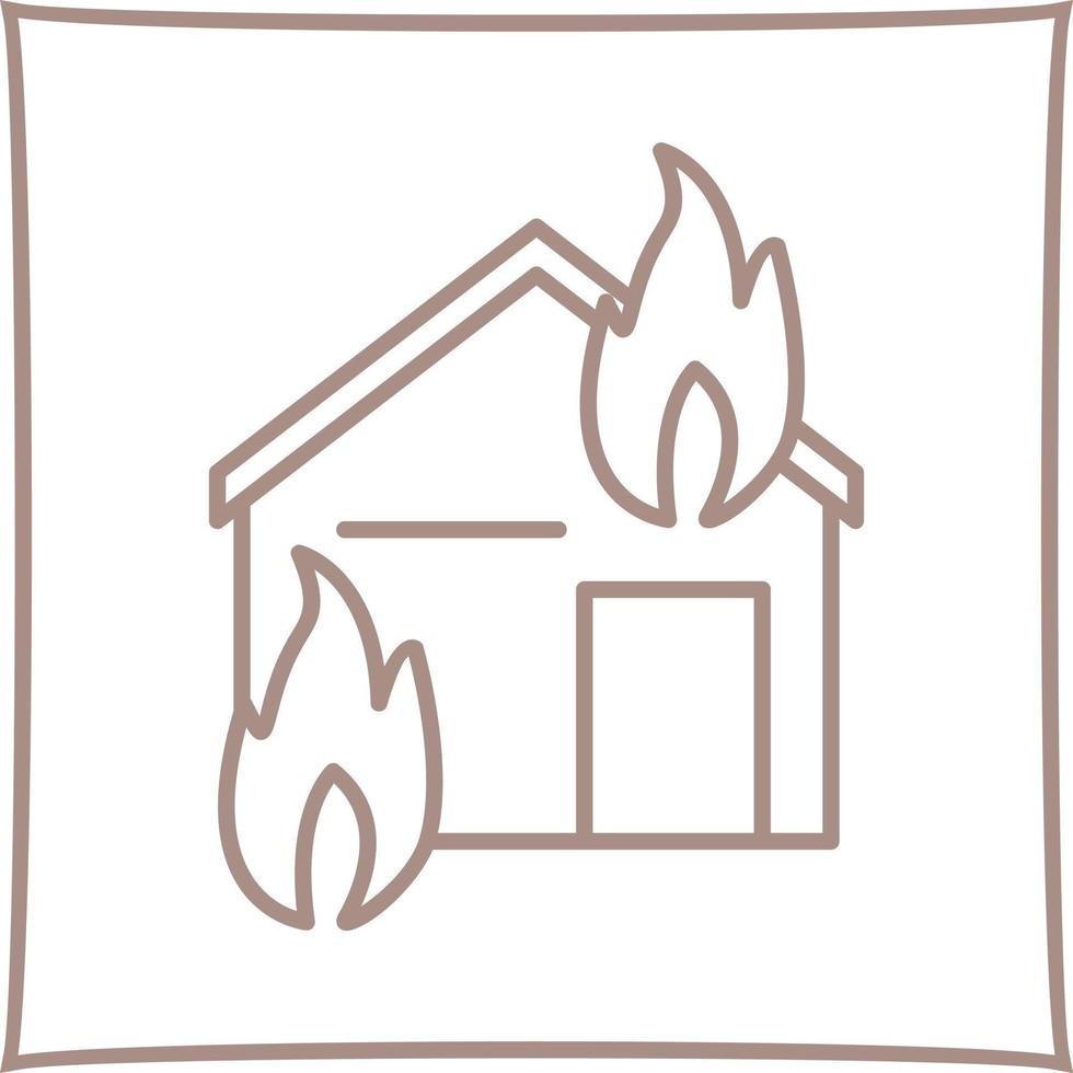 icône de vecteur de maison consommant un incendie unique