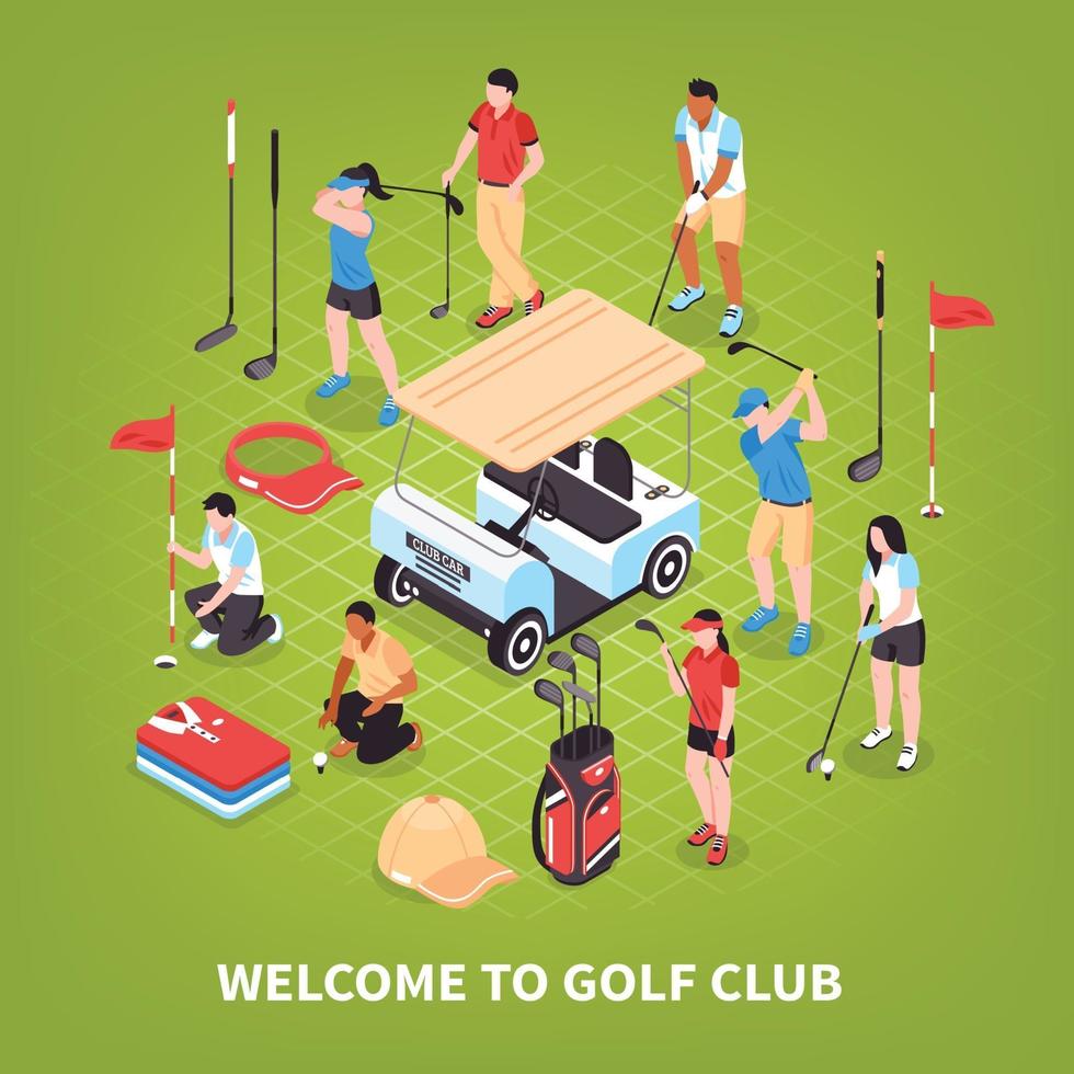 illustration de golf isométrique vecteur